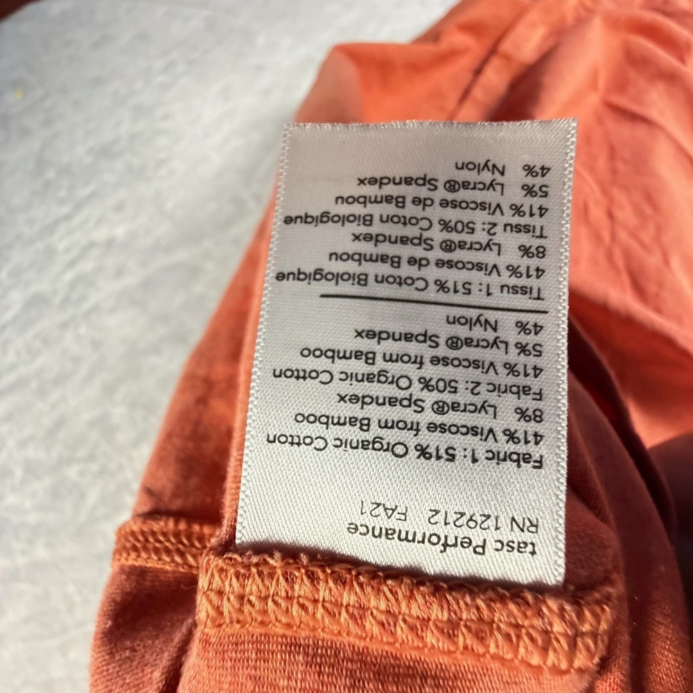 Tasc Performance Quarter Zip Men XXL Orange Bamboo Organic Cotton Pullover FA21 - Picture 8 of 9